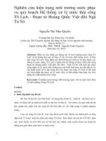 Nghiên cứu hiện trạng môi trường nước phục vụ quy hoạch hệ thống xử lý nước thải sông tô lịch   đoạn từ hoàng quốc việt đến ngã tư sở