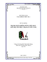 thanh toán không dùng tiền mặt. liên hệ với thực trạng ở viêt nam