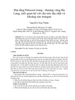Địa tầng paleozoi trung   thượng vùng hạ lang, mối quan hệ với cấu trúc địa chất và khoáng sản mangan
