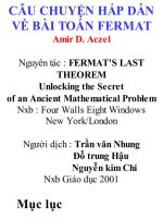 Tài liệu CÂU CHUYỆN HẤP DẪN VỀ BÀI TOÁN FERMAT pptx