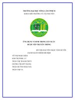 Tài liệu ỨNG DỤNG VI SINH TRONG SẢN XUẤT RƯỢU NẾP TRUYỀN THỐNG ppt