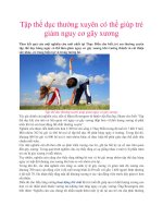 Tài liệu Tập thể dục thường xuyên có thể giúp trẻ giảm nguy cơ gãy xương potx