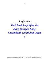 Luận văn Tình hình hoạt động tín dụng tại ngân hàng Sacombank chi nhánh Quận 4