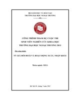 Tài liệu ĐỀ TÀI:TỶ GIÁ HỐI ĐOÁI VÀ HOẠT ĐỘNG XUẤT, NHẬP KHẨU pptx