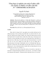 Tổng hợp và nghiên cứu một số phức chất của Ni(II) và Pd(II) với dẫn xuất thế n(4) THIOSEMICACBAZON