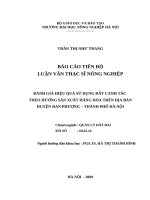 đánh giá hiệu quả sử dụng đất canh tác theo hướng sản xuất hàng hóa trên địa bàn huyện đan phượng – thành phố hà nội