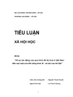 về sự tác động của quá trình đô thị hoá ở việt nam đến mọi mặt của đời sống kinh tế - xã hội của hà nội