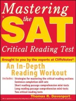 Mastering the SAT critical reading test