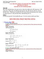 CÁC PHƯƠNG PHÁP GIẢI hệ PHƯƠNG TRÌNH