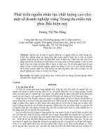 Phát triển nguồn nhân lực chất lượng cao cho một số doanh nghiệp vùng trung du miền núi phía bắc hiện nay