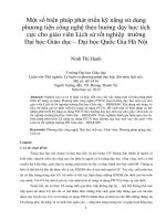 Một số biện pháp phát triển kỹ năng sử dụng phương tiện công nghệ theo hướng dạy học tích cực cho giáo viên lịch sử tốt nghiệp trường đại học giáo dục – đại học quốc gia hà nội