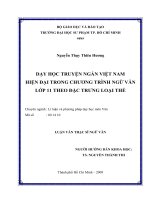 dạy học truyện ngắn việt nam hiện đại trong chương trình ngữ văn lớp 11 theo đặc trưng loại thể