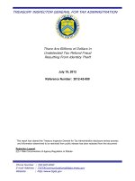 Tài liệu There Are Billions of Dollars in Undetected Tax Refund Fraud Resulting From Identity Theft docx