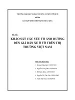 KHẢO SÁT CÁC YẾU TỐ ẢNH HƯỞNG ĐẾN GIÁ BÁN XE Ô TÔ TRÊN THỊ TRƯỜNG VIỆT NAM
