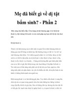 Tài liệu Mẹ đã biết gì về dị tật bẩm sinh? - Phần 2 doc