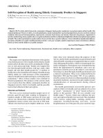 Tài liệu Self-Perception of Health among Elderly Community Dwellers in Singapore docx