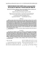 Tài liệu NGHIÊN CỨU BỆNH HÉO XANH VI KHUẨN (Raltonia solanacearum Smith) HẠI CÂY KHOAI TÂY VÙNG HÀ NỘI - PHỤ CẬN VÀ BIỆN PHÁP PHÒNG TRỪ ppt