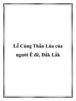 Tài liệu Lễ Cúng Thần Lúa của người Ê đê, Đắk Lắk docx