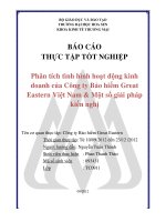 phân tích tình hình hoạt động kinh doanh của công ty bảo hiểm great eastern việt nam và một số giải pháp kiến nghị