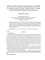 Quản lý phát triển đội ngũ cộng tác viên thanh tra chuyên môn tiểu học huyện xuân trường, tỉnh nam định trong giai đoạn hiện nay