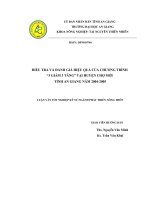 điều tra và đánh giá hiệu quả của chương trình “3 giảm 3 tăng” tại huyện chợ mới tỉnh an giang năm 2004-2005