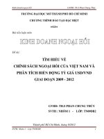 Tìm hiểu về chính sách ngoại hối của Việt Nam và phân tích biến động tỷ giá USD VND giai đoạn 2009 - 2012