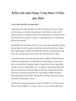 Tài liệu Kiểm soát ngân hàng: Lòng tham vô hiệu quy định ppt