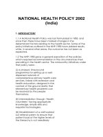 Tài liệu NATIONAL HEALTH POLICY 2002 (India) doc