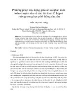 Phương pháp xây dựng giáo án cá nhân môn toán chuyên sâu về các bài toán tổ hợp ở trường trung học phổ thông chuyên