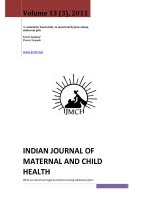 Tài liệu INDIAN JOURNAL OF MATERNAL AND CHILD HEALTH potx