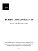 Tài liệu TRANSFER CREDIT SERVICES GUIDE: Produced by the Office of the Registrar ppt