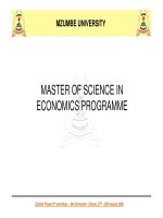Tài liệu MASTER OF SCIENCE IN ECONOMICS PROGRAMME pdf