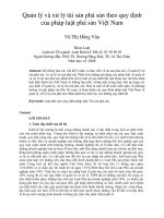 Quản lý và xử lý tài sản phá sản theo quy định của pháp luật phá sản việt nam