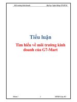 Tìm hiểu về môi trường kinh doanh của G7-Mart