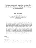 Các biện pháp quản lý hoạt động dạy học tiếng anh của khoa tại chức   đại học hà nội trong giai đoạn hiện nay