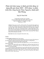 Phân tích hiện trạng và đánh giá biến động sử dụng đất giai đoạn 2005   2010 phục vụ phát triển bền vững huyện thủy nguyên, thành phố hải phòng