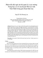 Phát triển đội ngũ cán bộ quản lý ở các trường trung học cơ sở của huyện mỹ lộc tỉnh nam định trong giai đoạn hiện nay