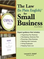 Tài liệu The Law (In Plain English) ® for Small Business ppt