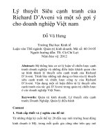 Lý thuyết siêu cạnh tranh của richard d’aveni và một số gợi ý cho doanh nghiệp việt nam