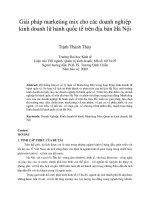 Giải pháp marketing mix cho các doanh nghiệp kinh doanh lữ hành quốc tế trên địa bàn hà nội