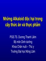 Tài liệu Những Alkaloid độc hại trong cây thức ăn và thực phẩm pptx