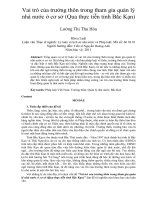 Vai trò của trưởng thôn trong tham gia quản lý nhà nước ở cơ sở (qua thực tiễn tỉnh bắc kạn)