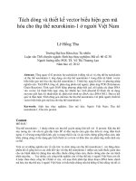 Tách dòng và thiết kế vector biểu hiện gen mã hóa cho thụ thể neurokinin 1 ở người việt nam