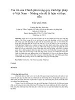Vai trò của chính phủ trong quy trình lập pháp ở việt nam – những vấn đề lý luận và thực tiễn