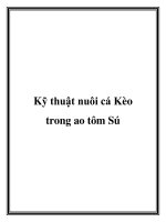 Tài liệu Kỹ thuật nuôi cá Kèo trong ao tôm Sú pdf