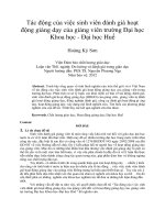 Tác động của việc sinh viên đánh giá hoạt động giảng dạy của giảng viên trường đại học khoa học   đại học huế