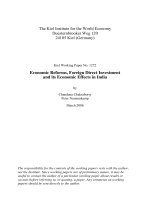 Tài liệu Economic Reforms, Foreign Direct Investment and its Economic Effects in India pdf
