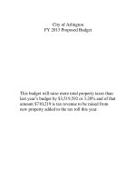 Tài liệu FY 2013 Proposed Budget and Business Plan doc