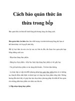 Tài liệu Cách bảo quản thức ăn thừa trong bếp ppt