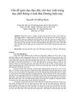 Vấn đề giáo dục đạo đức cho học sinh trung học phổ thông ở tỉnh hải dương hiện nay